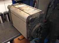 Normally under-slung the floor of the van, our Webasto Dual Top here shown gracing the staff room bench in the electrical engineers in Bristol.