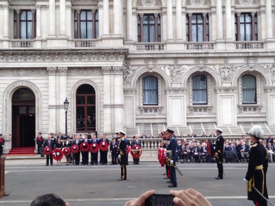 Duke of York in middle, David Cameron, Nick Clegg and Ed Milliband on far side.